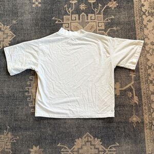 White Boxy Cropped T-shirt Medium